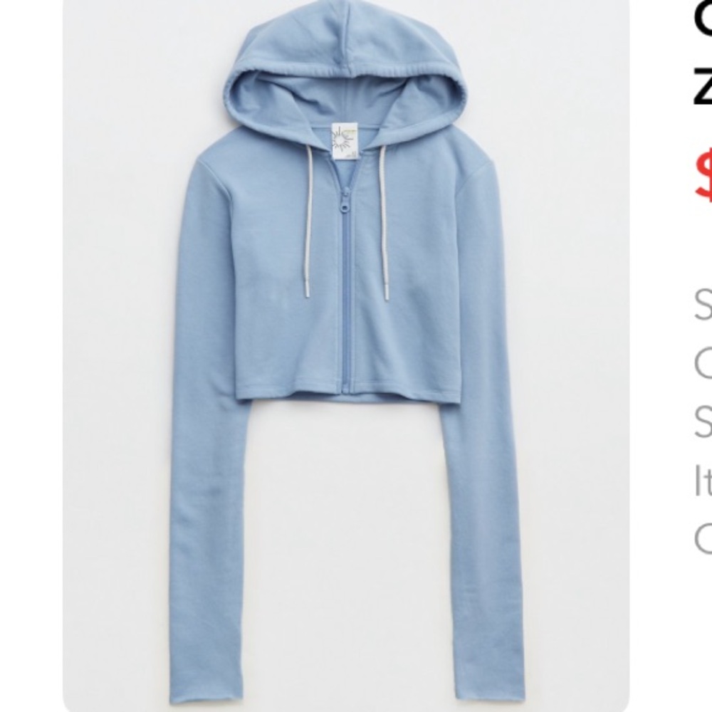 AE light blue cropped hoodie XXL